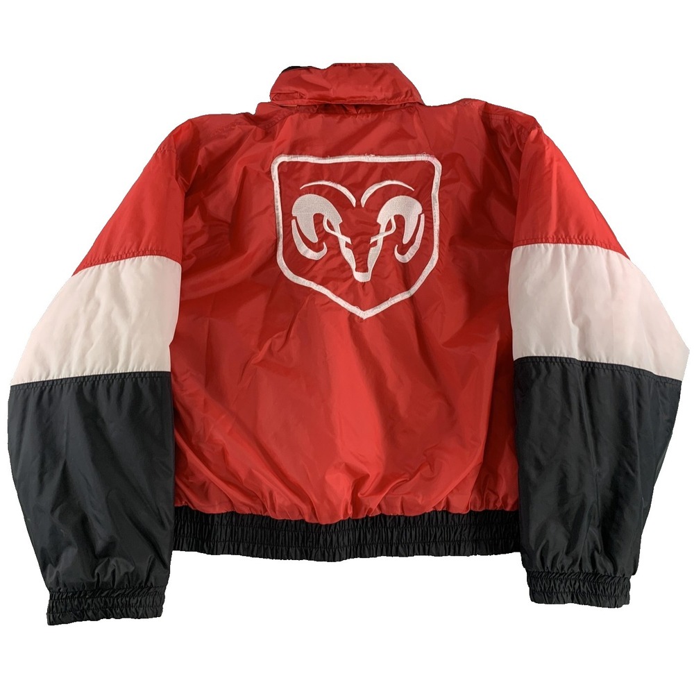 Dodge Motorsports Jacket Mens Large Red Black‎ NASCAR Racing Embroidered Nylon